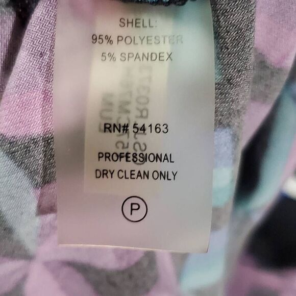 Calvin Klein Medium Petite Blue/Blk/Wht Print Blouse Top - Picture 4 of 6